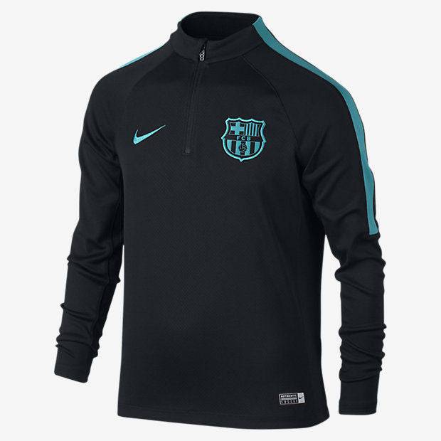 NIKE FC BARCELONA SUDADERA DE ENTRENAMIENTO CON CIERRE ¼ PARA NIÑO 2016/17 Negro 1