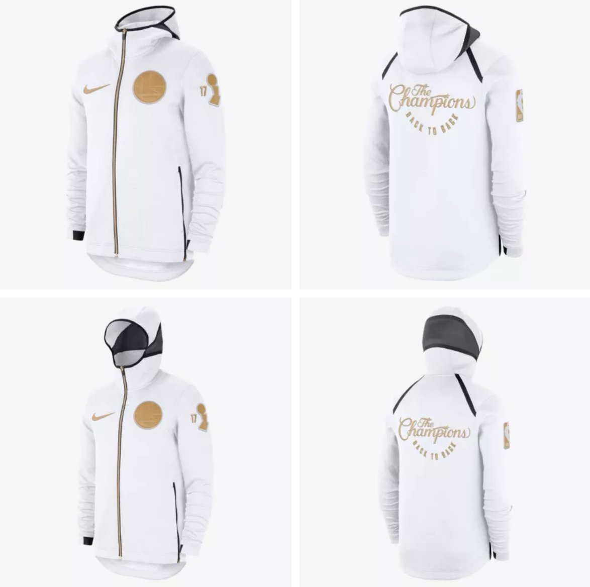 NIKE NBA CHAMPIONS GOLDEN STATE WARRIORS SUDADERA TROPHY RING BANNER THERMA FLEX