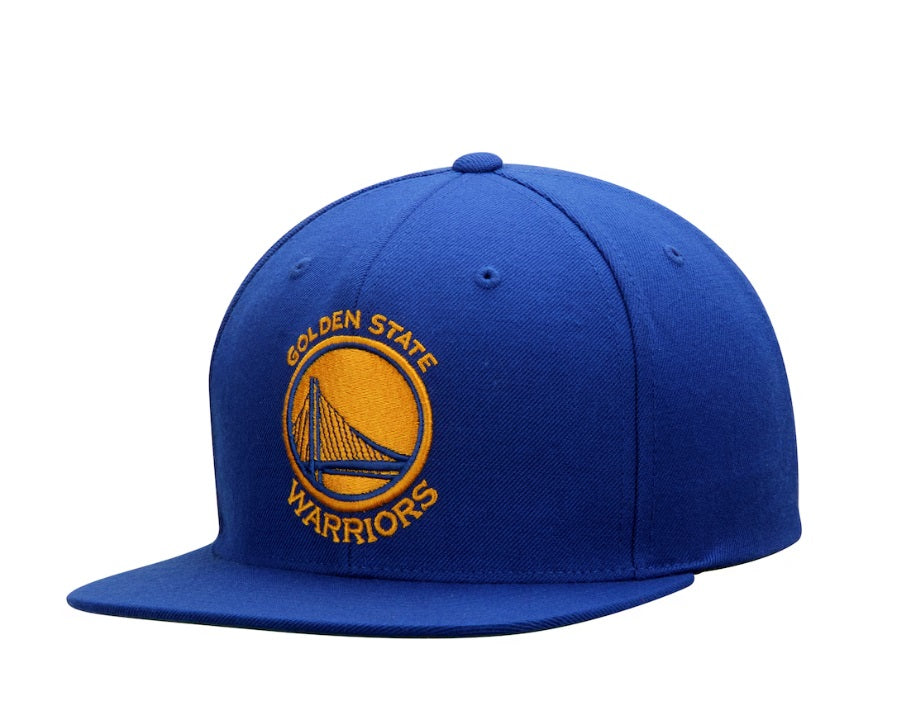 MITCHELL AND NESS NBA GORRA AJUSTABLE DE LANA ROYAL GOLDEN STATE WARRIORS 1