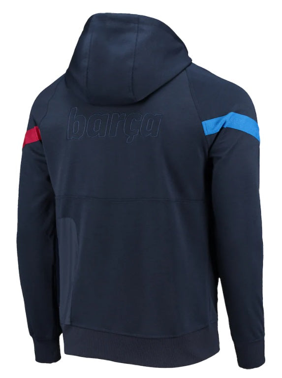 NIKE FC BARCELONA SUDADERA CON GORRA PARA VIAJE DE 1/2 CIERRE 2021/22 2