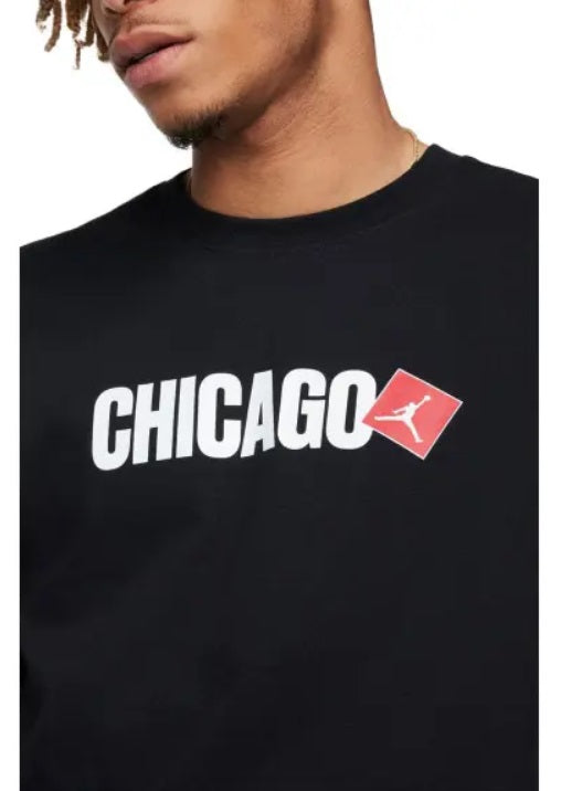 NIKE JORDAN JUMPMAN PLAYERA CHICAGO CITY MANGA CORTA Negro 3