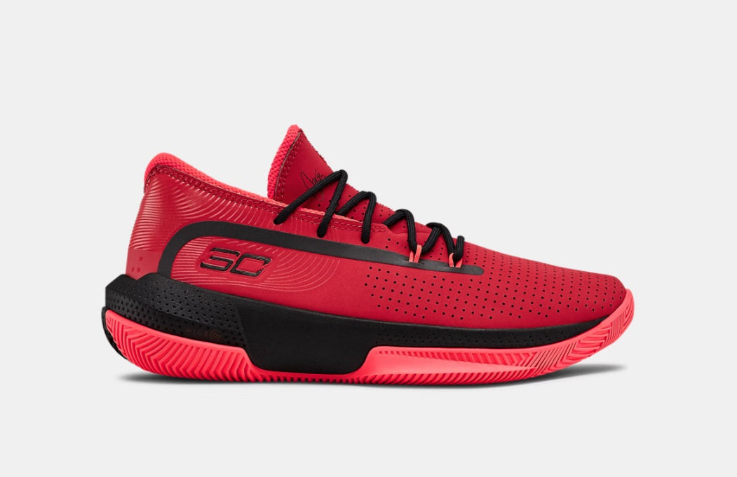 UNDER ARMOUR STEPHEN CURRY 3ZERO III ZAPATOS DE BASKETBALL PARA NIÑOS Rojo