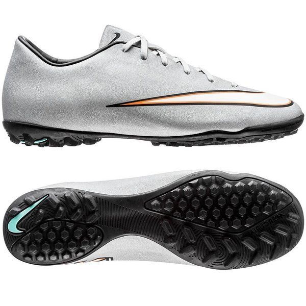NIKE CR7 MERCURIAL VICTORY V CR TF TURF ZAPATOS DE FUTBOL PARA CESPED ARTIFICIAL Plata 1