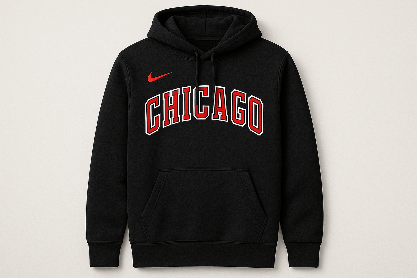 nike chicago bulls black hoodie with chicago red lettering with white borderline on chest and red nike swoosh on right chest
NIKE NBA CHICAGO BULLS CLUB WORDMARK SUDADERA CON GORRA Negro 4