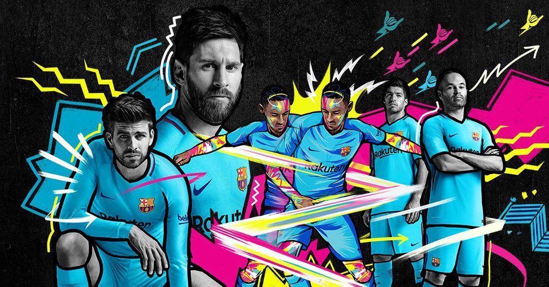 NIKE CAPITAN TSUBASA FC BARCELONA JERSEY DE VISITA 2017/18