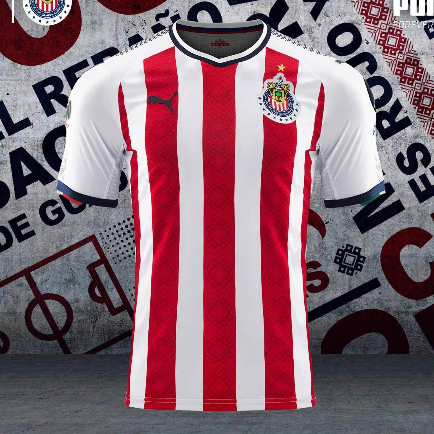 PUMA CHIVAS DEL GUADALAJARA PROMO JERSEY DE CASA AUTÉNTICA DE JUGADORES 2017/18 1