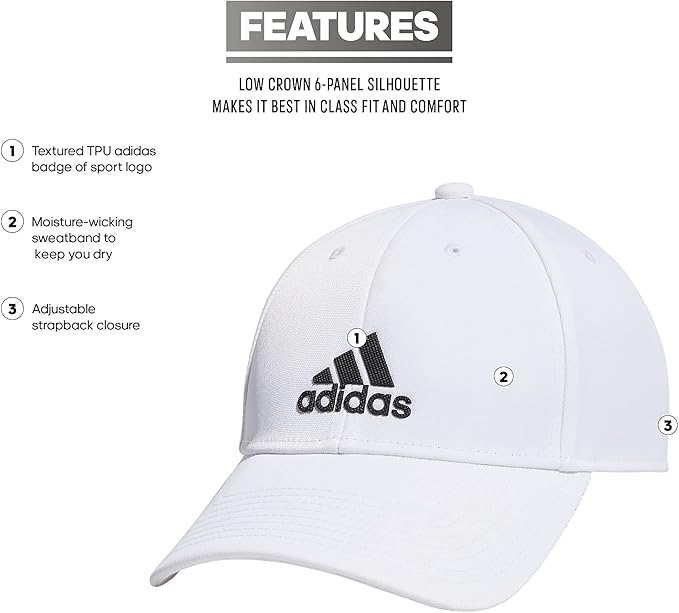 ADIDAS GORRA AJUSTABLE DECISION 3 Blanco 4