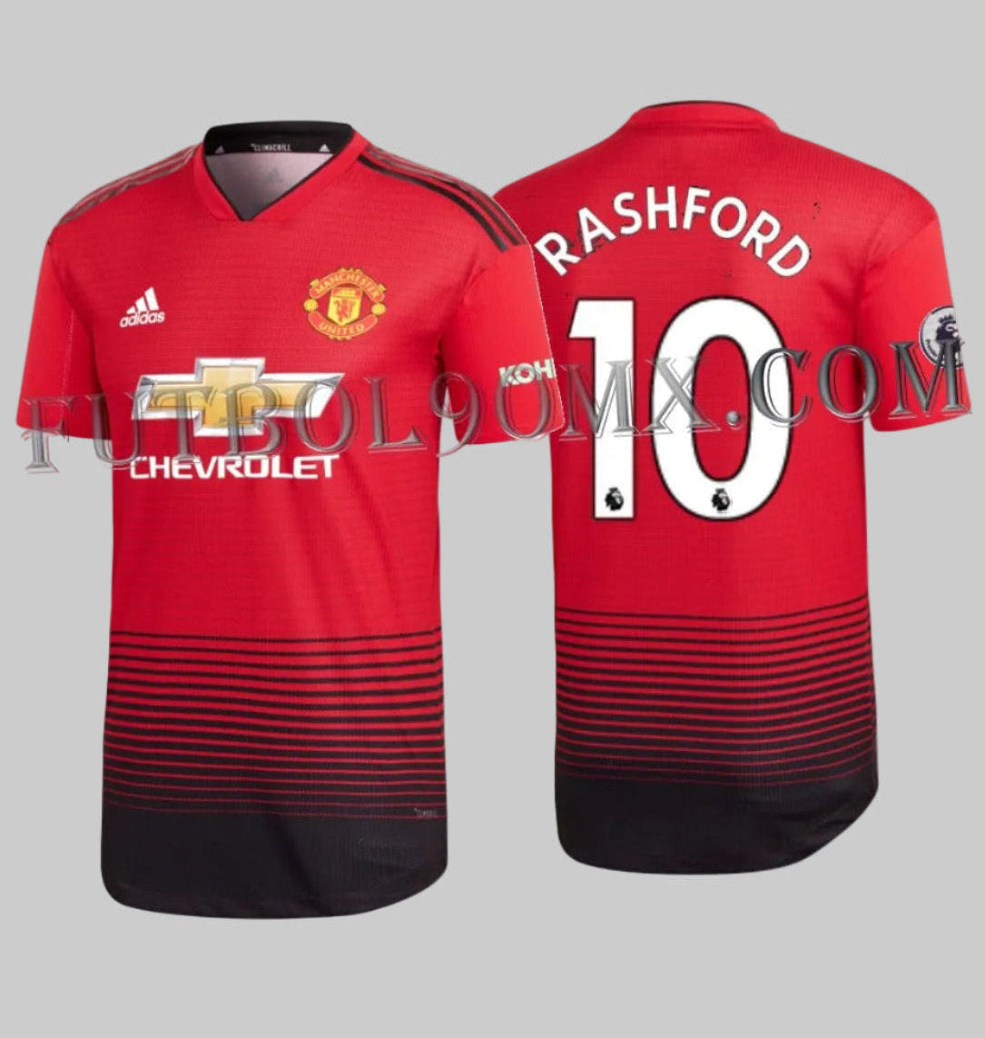 Authentic Match Jersey con dorsal oficial de la Premier League RASHFORD #10 de local del Manchester United CG0037, primer año con el número diez.