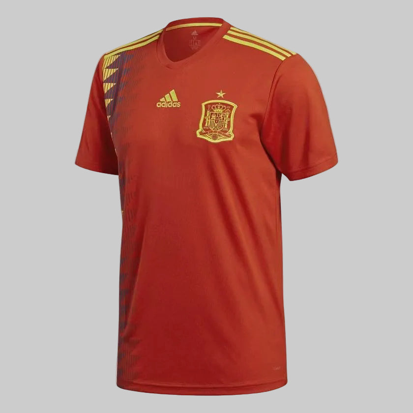 Jersey local España Mundial 2018 Adidas, versión Andrés Iniesta #6, diseño retro con patrón de diamantes 1994, estado Deadstock NWT.