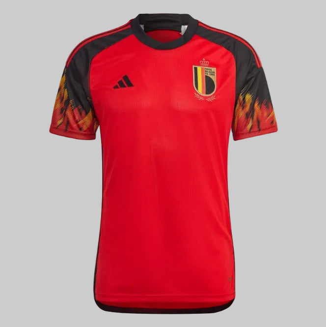 Jersey de local de la Selección de Bélgica Copa Mundial 2022 adidas, código HD9412, vista frontal completa, Historical Archive Boutique Futbol90MX