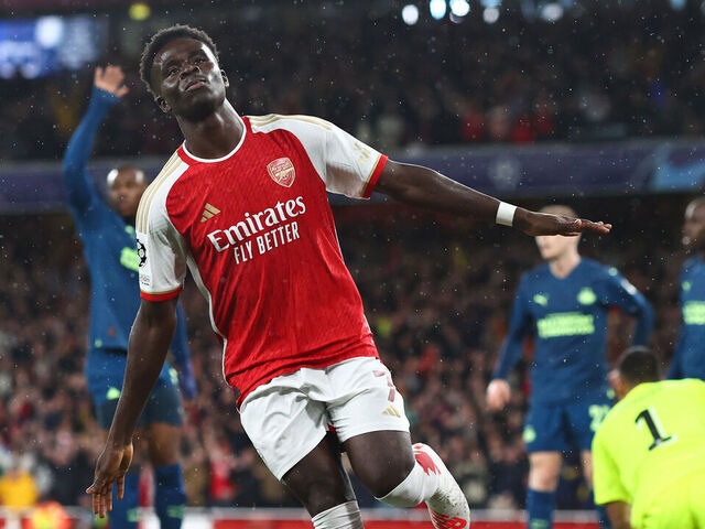 ADIDAS BUKAYO SAKA ARSENAL FC JERSEY MANGA LARGA DE CASA UEFA CHAMPIONS LEAGUE 2023/24 6
