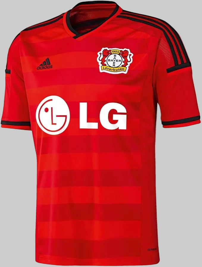 Vista frontal del jersey de visita 2015/16 del Bayer Leverkusen con el dorsal número 7 de Javier Chicharito Hernández (Código: F51271) en Futbol90MX.