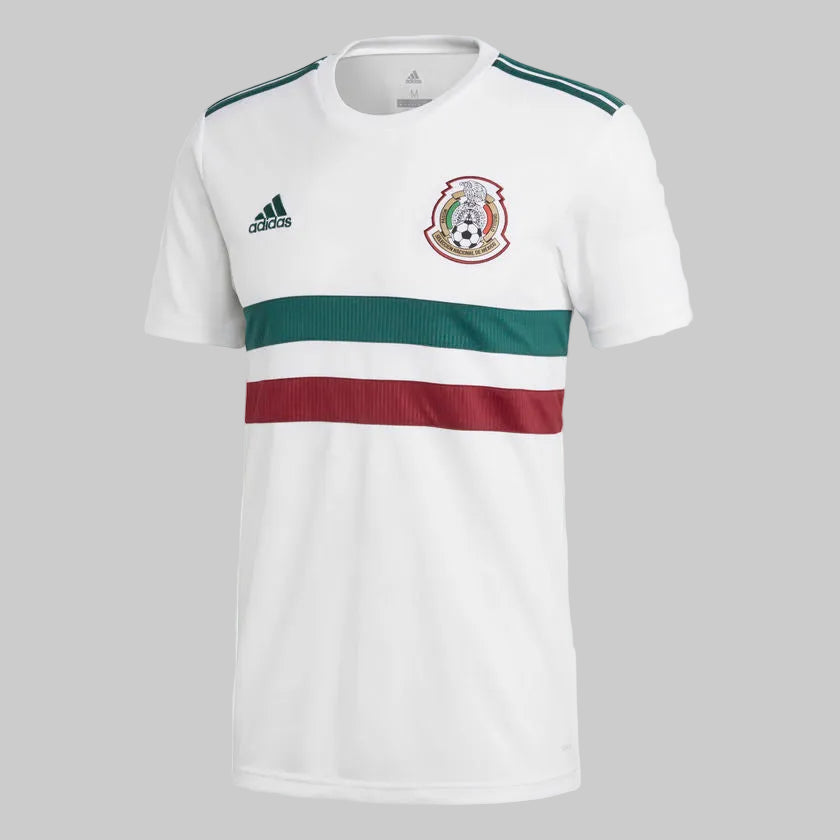 Jersey oficial Adidas México visitante 2018, edición Mundial de Rusia personalizada con Javier 'Chicharito' Hernández 14, vista frontal de archivo, codigo BQ4689, stock Futbol90MX