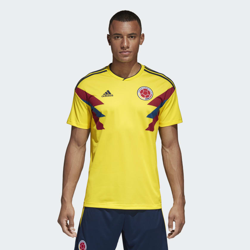 Vista frontal del Jersey Adidas Colombia Local Mundial 2018 en Futbol90MX