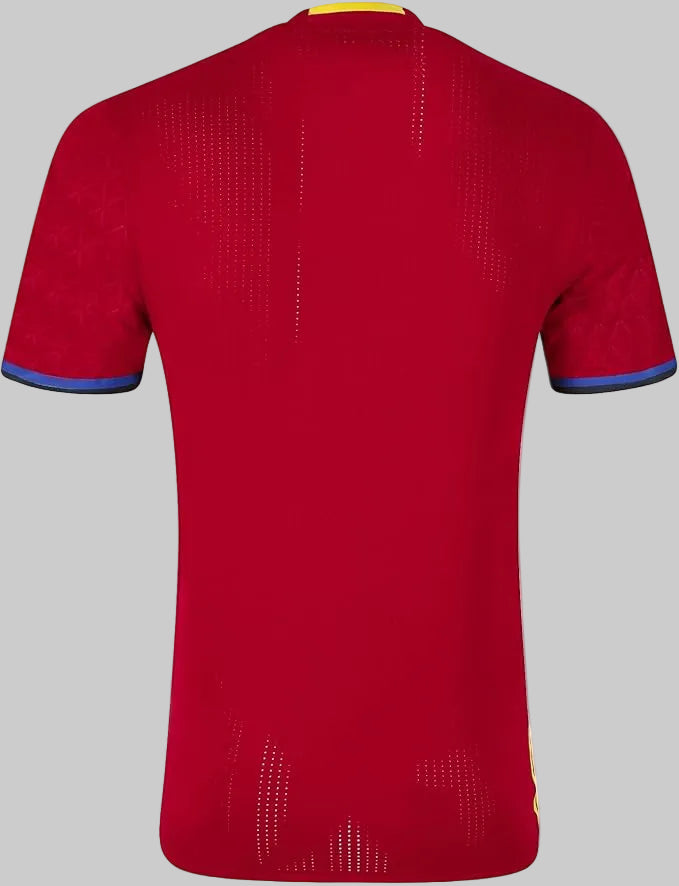 Vista posterior de Jersey oficial de juego Adidas AA0854 España Home Euro 2016 en versión Authentic Match Adizero