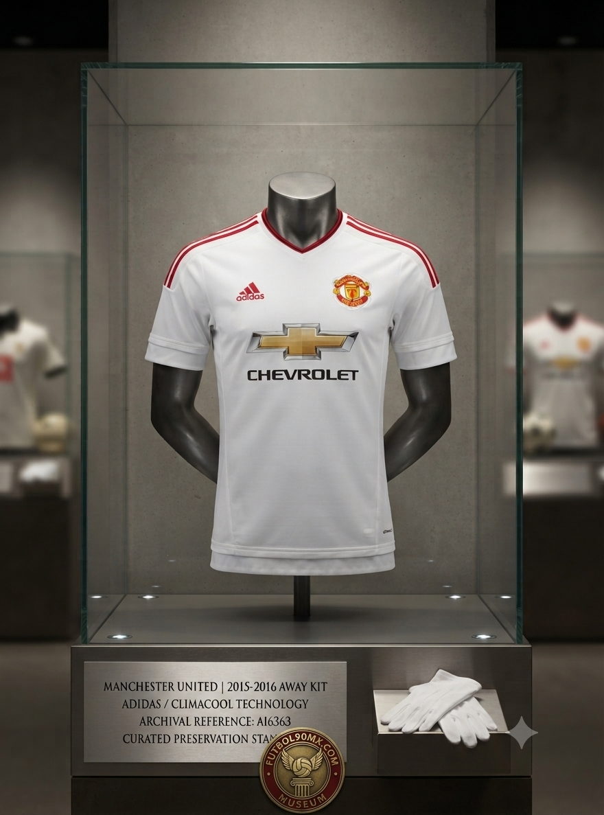 Jersey Adidas Manchester United Visita 2015-16 exhibido en vitrina de Historical Archive Boutique Futbol90MX.com, referencia AI6363.