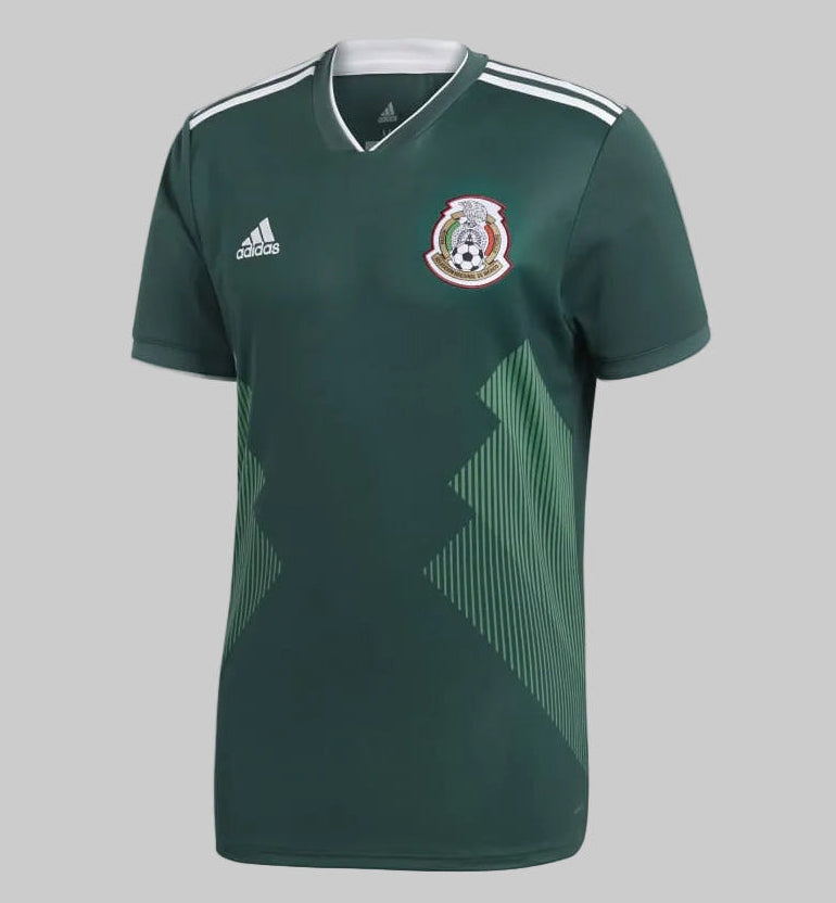 Vista frontal del Jersey México Local Mundial Rusia 2018, codigo  Adidas BQ4701, disponible en Futbol90MX