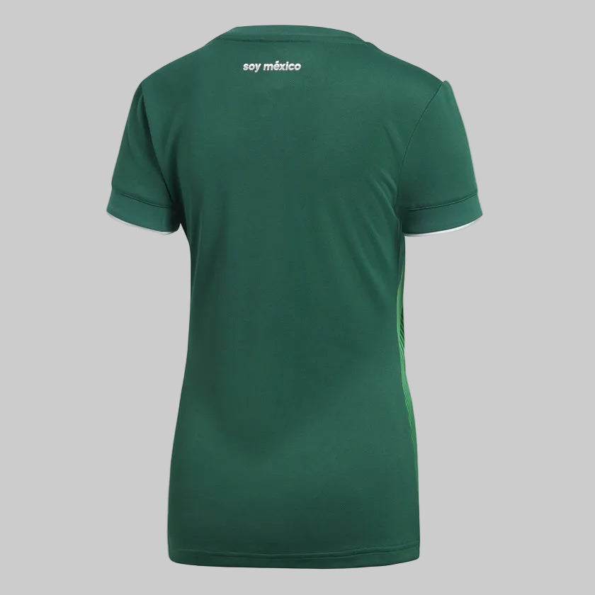 Vista posterior de Jersey Adidas Selección Mexicana Home 2018 para mujer edición Copa Mundial Rusia 2018 corte entallado cuello en V Futbol90MX