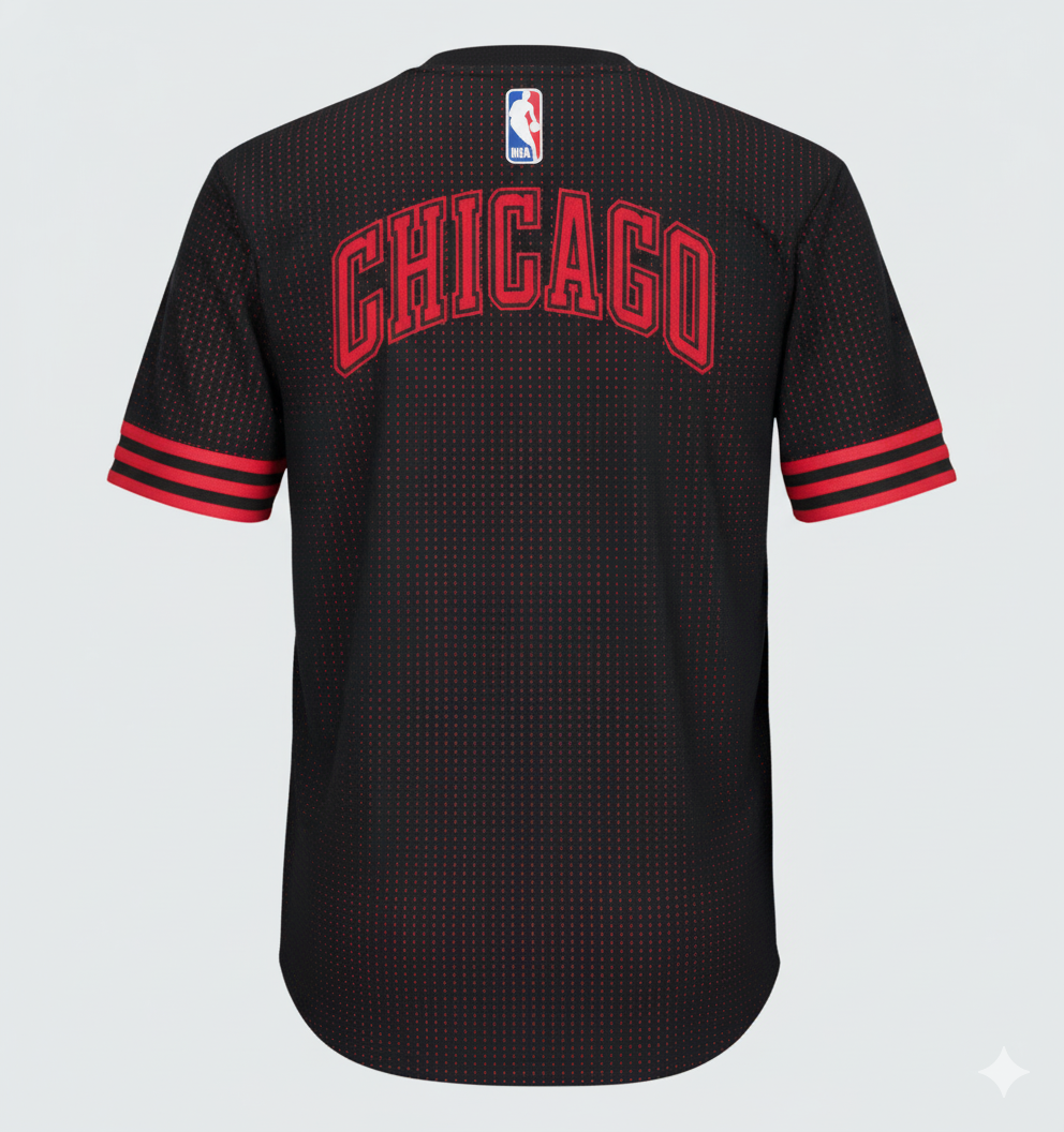 ADIDAS NBA CHICAGO BULLS ON COURT SHOOTER DE MANGA CORTA Negro 5