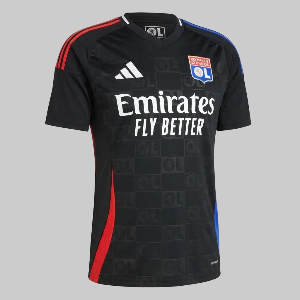 Vista lateral derecha del jersey adidas de visita Olympique de Lyon 2024/25