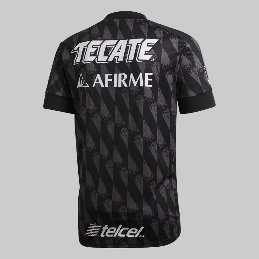 Vista posterior de la camiseta alternativa Adidas Tigres UANL 2020 modelo FI4746, exclusiva de Futbol90MX.