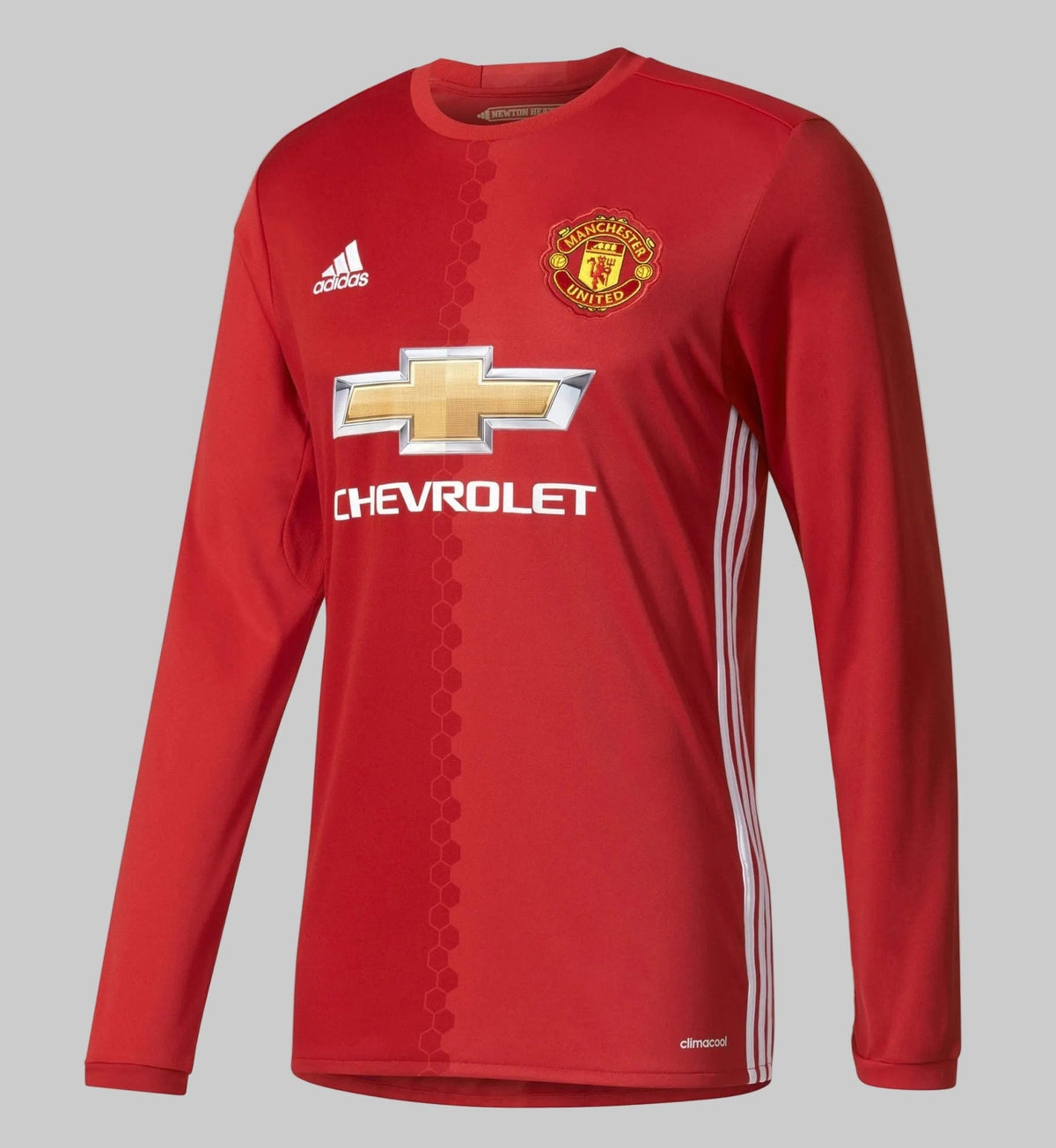 Jersey de manga larga Adidas Wayne Rooney Manchester United Home 2016/17 (Ref. AI6718) en la Historical Archive Boutique de Futbol90MX. Vista frontal con personalización oficial Rooney 10 de la Premier League
