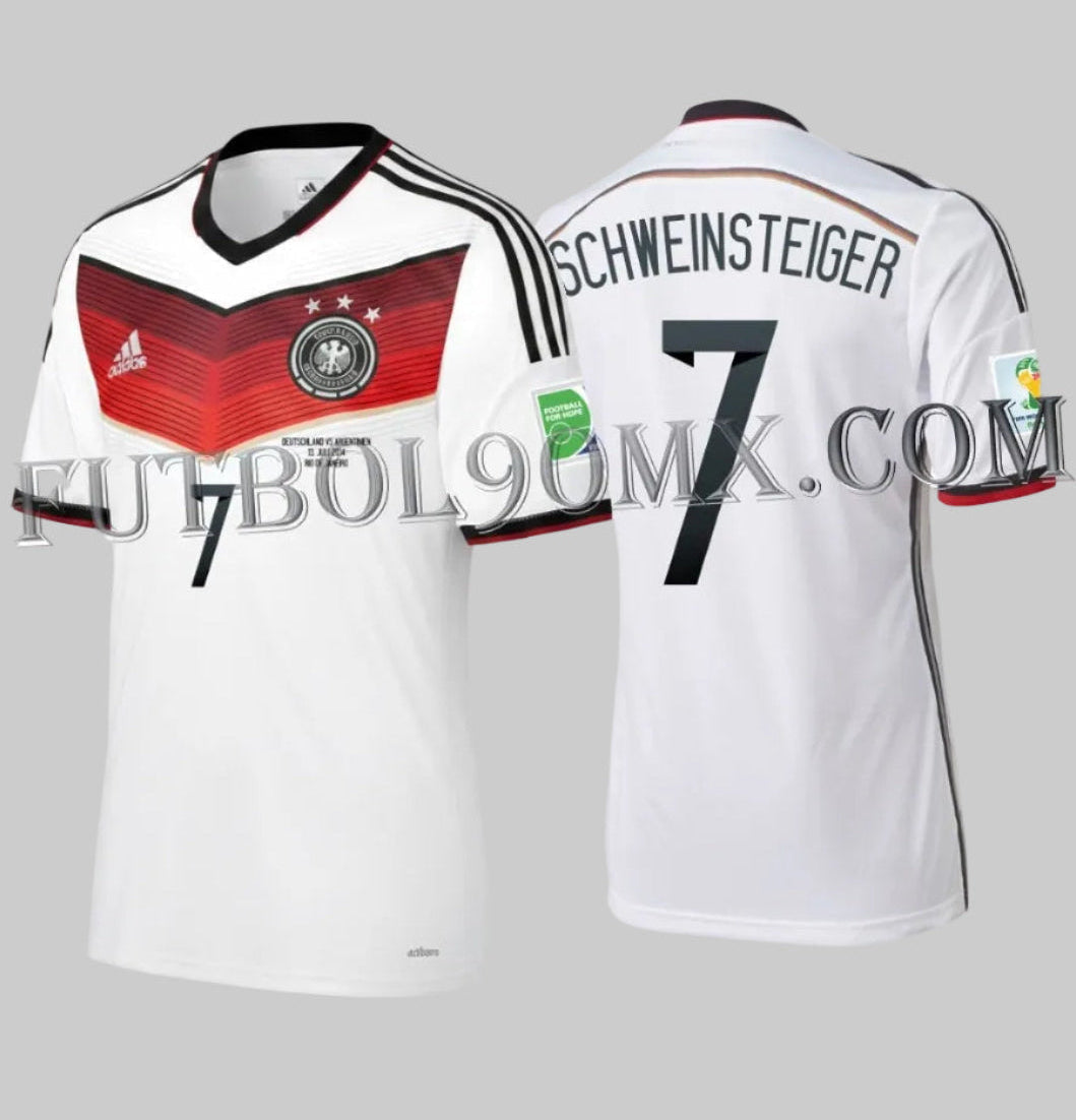 ADIDAS BASTIAN SCHWEINSTEIGER ALEMANIA AUTHENTIC MATCH ADIZERO JERSEY FINAL COPA MUNDIAL FIFA 2014 1
