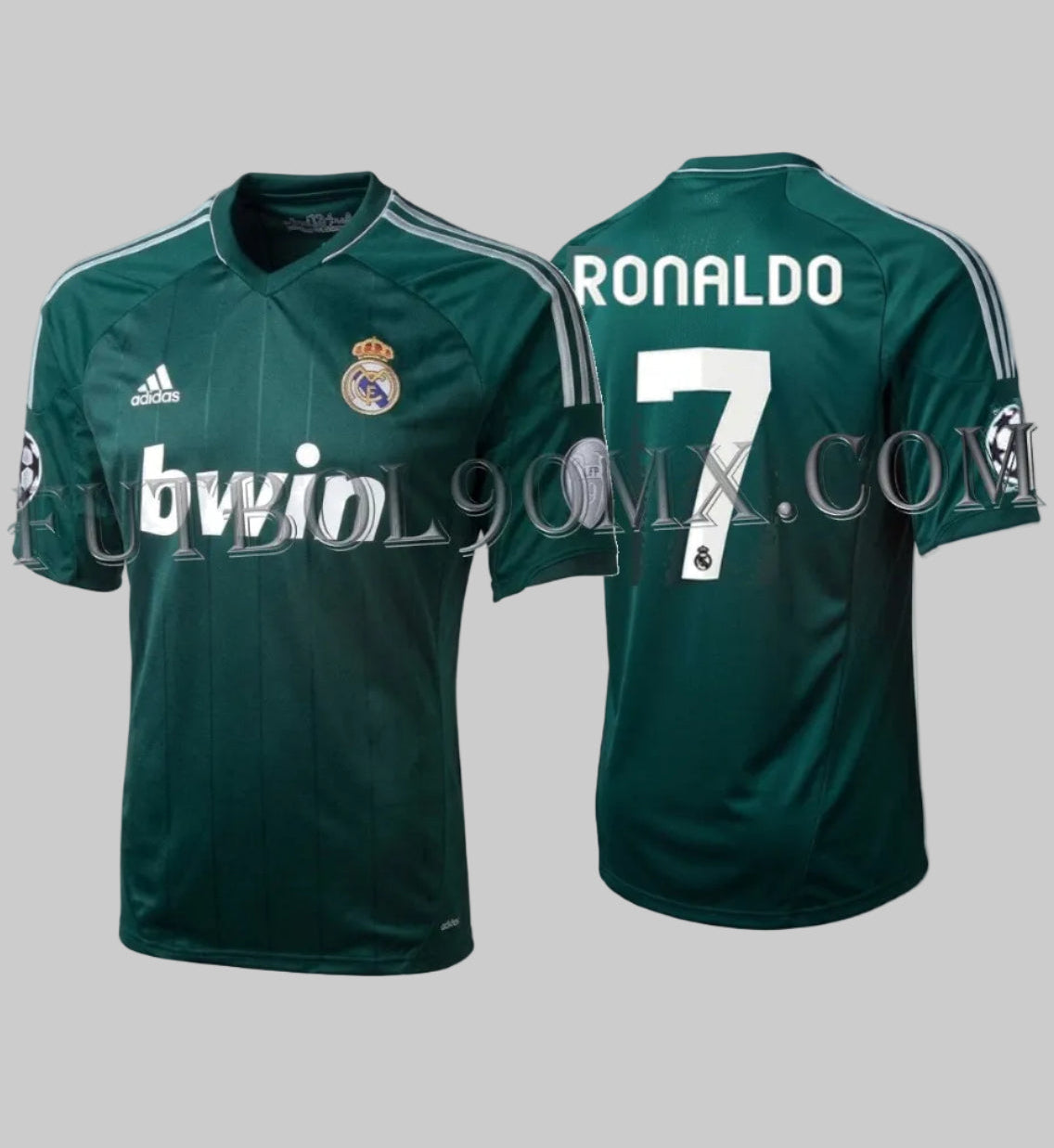 Jersey Tercero con estampado oficial de Cristiano Ronaldo CR7 número 7 Real Madrid 2012-13 tipografía exclusiva Champions League X53540