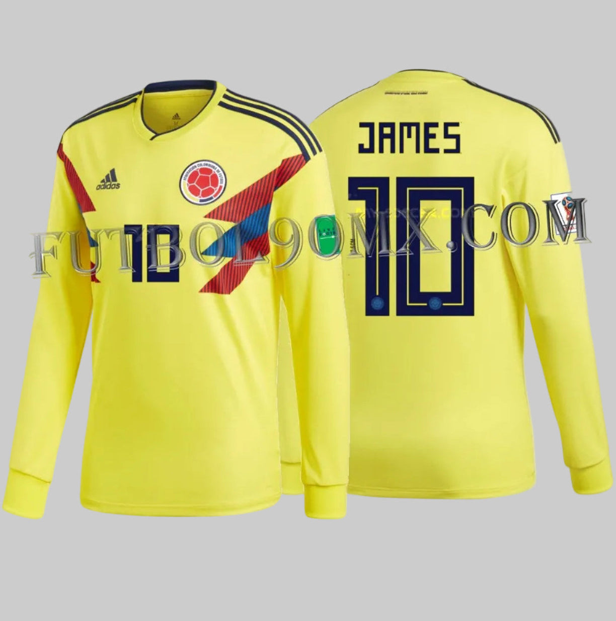 ADIDAS JAMES RODRIGUEZ COLOMBIA JERSEY MANGA LARGA DE CASA COPA MUNDIAL FIFA 2018 1