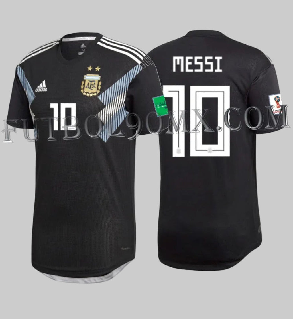 Jersey Adidas Authentic Match de Argentina, edición de visitante Copa Mundial Rusia 2018, personalizado con el nombre y dorsal #10 de Lionel Messi, codigo BQ9360, solo en Futbol90MX
