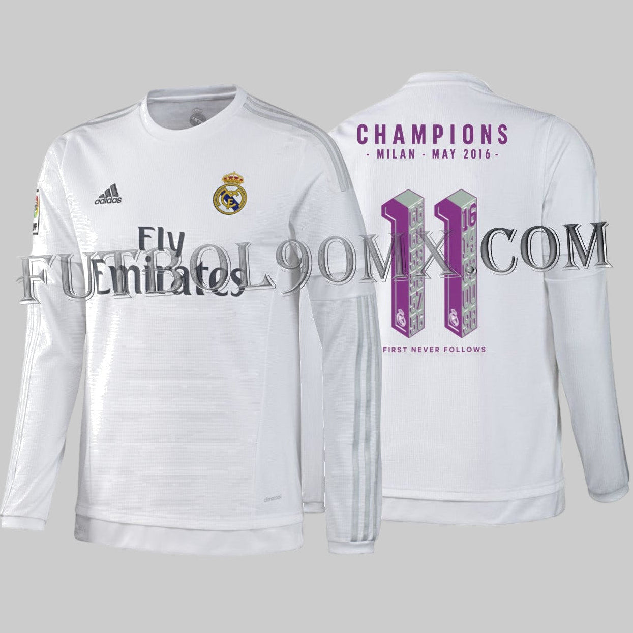 ADIDAS REAL MADRID JERSEY MANGA LARGA CAMPEONES UNDECIMA UEFA CHAMPIONS LEAGUE 2016 1