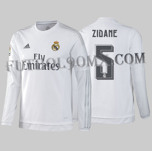ADIDAS ZINEDINE ZIDANE REAL MADRID JERSEY MANGA LARGA DE CASA 2015/16 1