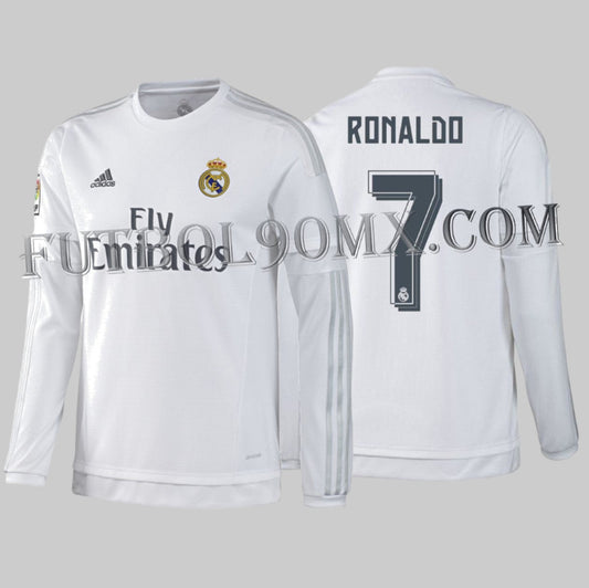 ADIDAS CRISTIANO RONALDO REAL MADRID JERSEY MANGA LARGA DE CASA 2015/16 1