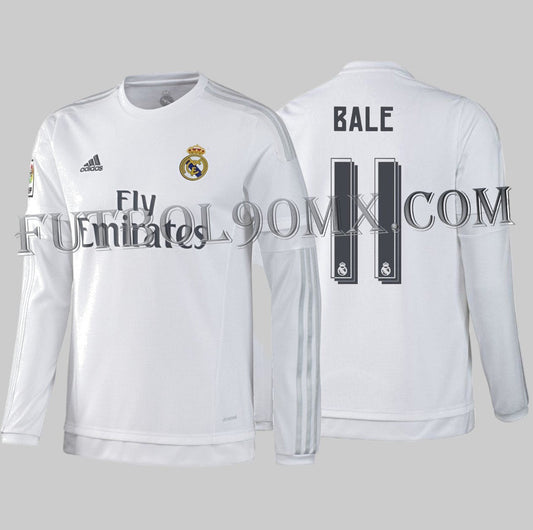 ADIDAS GARETH BALE REAL MADRID JERSEY MANGA LARGA DE CASA 2015/16 1