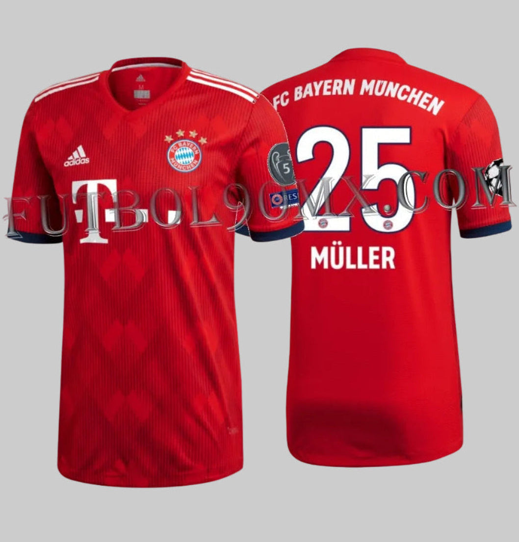 ADIDAS THOMAS MULLER BAYERN MUNICH AUTHENTIC MATCH JERSEY DE CASA UEFA CHAMPIONS LEAGUE 2018/19 1