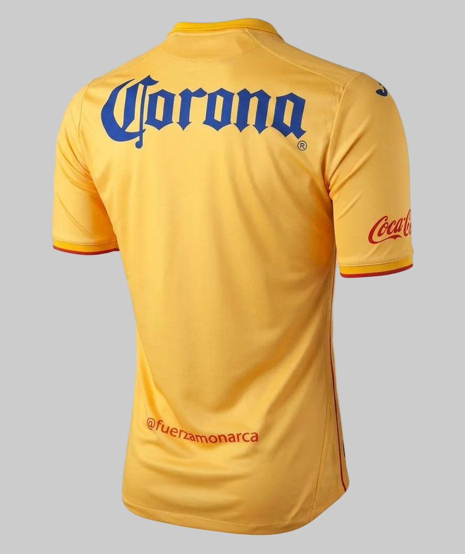 Detalle de la espalda con el patrocinador Corona del jersey Joma Monarcas Morelia de casa 2014/15 (Ref. MM101011-14) en Futbol90MX.