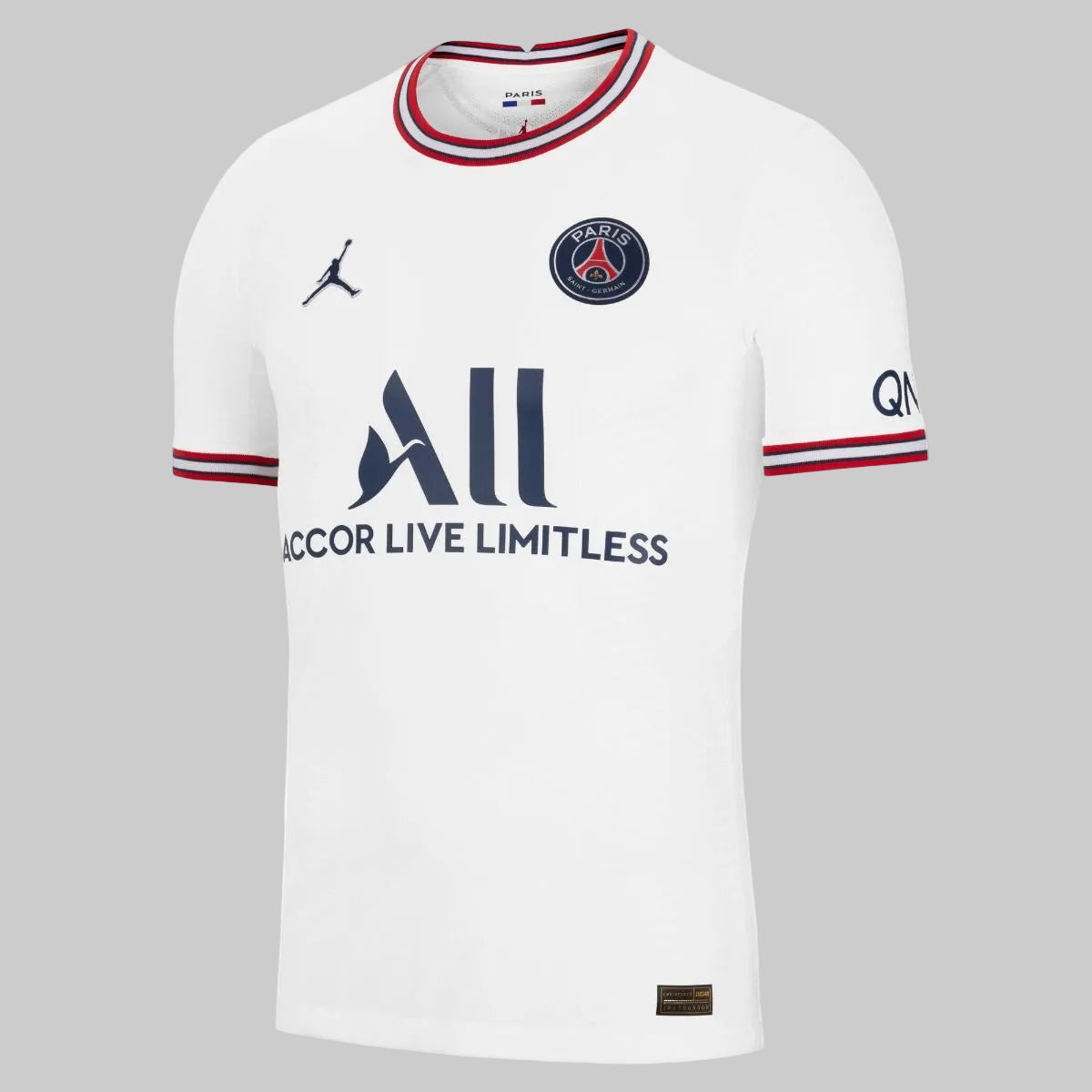 Jersey de jugador Jordan PSG 2022/23 Fourth en color blanco con tecnología Nike Dri-FIT ADV.