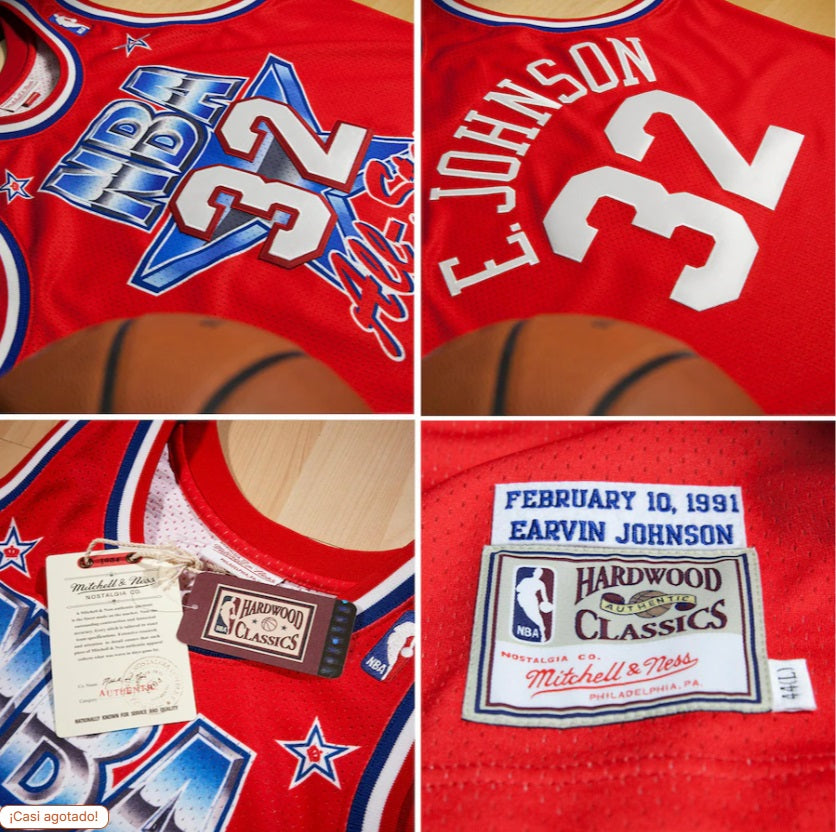 MITCHELL & NESS NBA HARDWOOD CLASSICS MAGIC JOHNSON JERSEY AUTENTICO ALL-STAR 1991 8