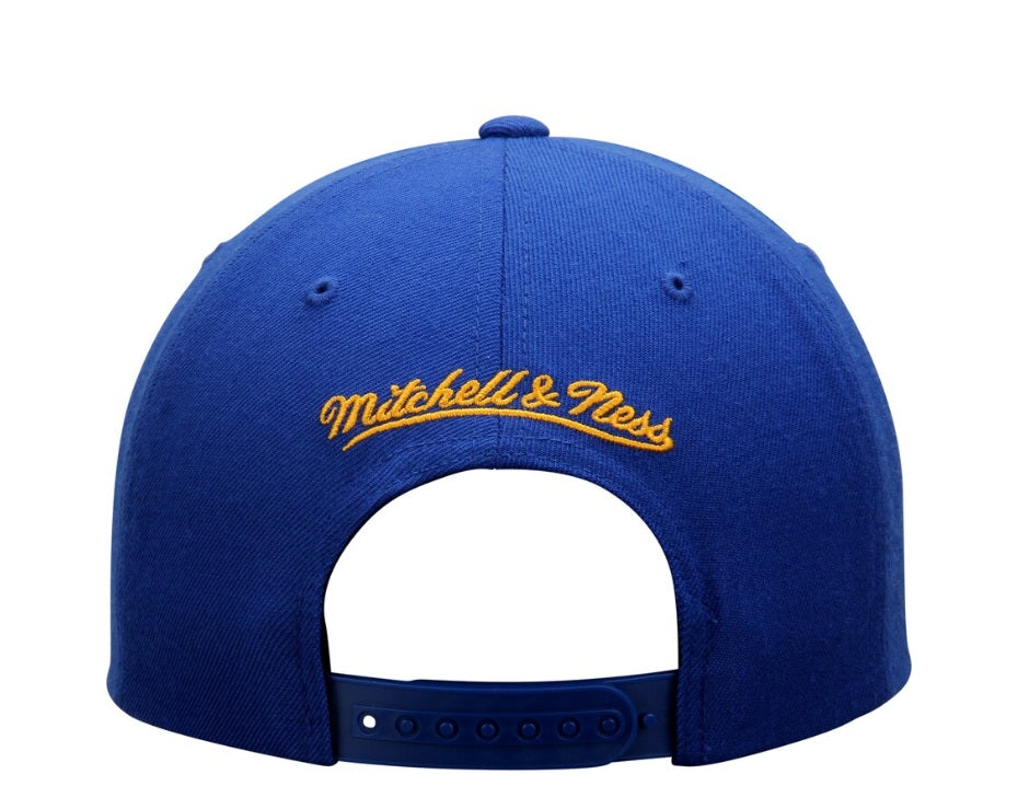 MITCHELL AND NESS NBA GORRA AJUSTABLE DE LANA ROYAL GOLDEN STATE WARRIORS 4