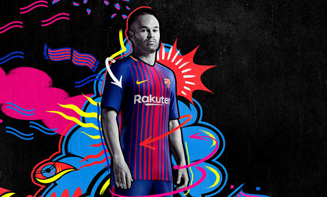 NIKE ANDRES INIESTA FC BARCELONA JERSEY DE CASA 2017/18