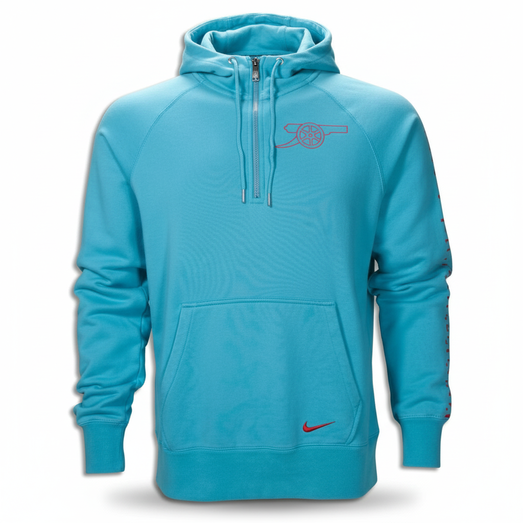 NIKE ARSENAL FC SUDADERA CON GORRA AUTENTICA AW77 CON ½ CIERRE 1
