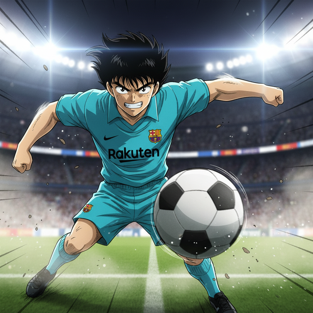 NIKE CAPITAN TSUBASA FC BARCELONA JERSEY DE VISITA 2017/18 4