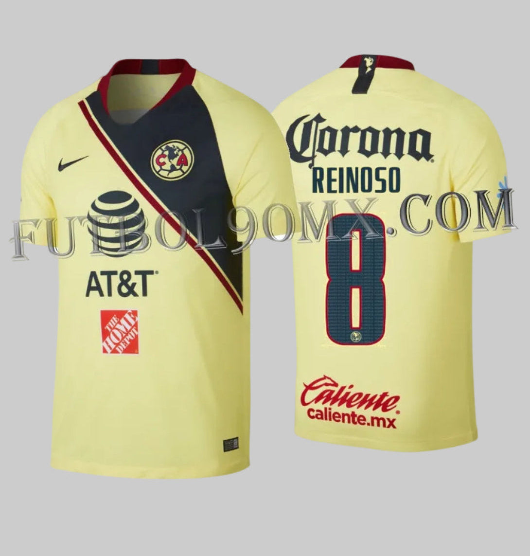Jersey Nike Club America Local 2018-19 Carlos Reinoso 8 BNWT Frontal Trasero