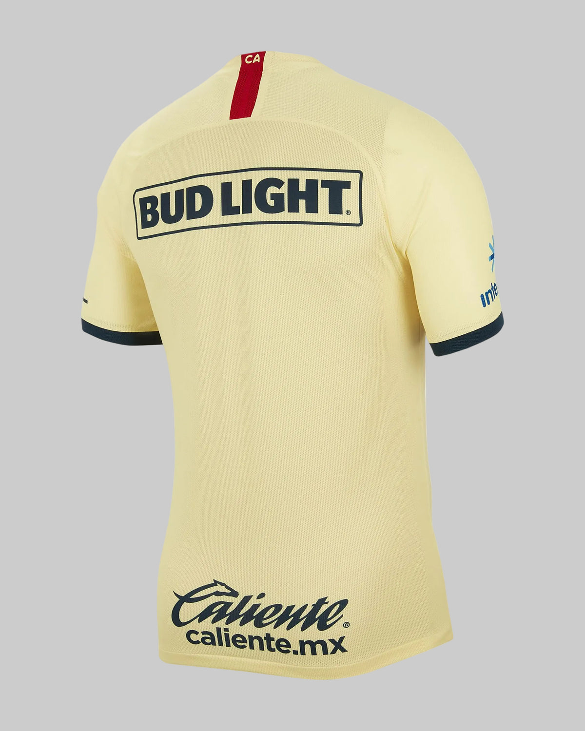 Vista posterior del jersey Nike Club América Vapor Match de local 2019/20 mostrando la tipografía y los patrocinadores oficiales en Futbol90MX.