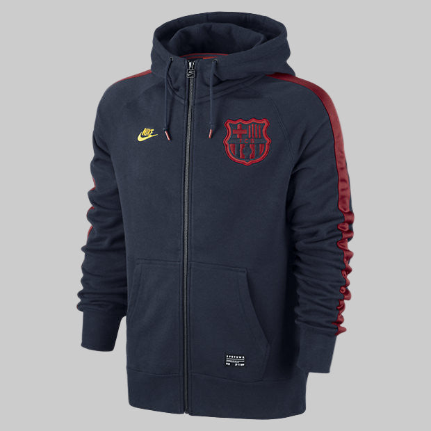 Vista frontal completa de la sudadera Nike FC Barcelona AW77 Covert Full Zip 2014/15 (Art. 635886-451) en Futbol90MX.