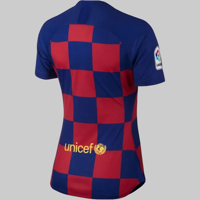 Vista posterior del jersey Nike FC Barcelona de casa para mujer 2019/20 (Ref. AJ5748-456) en la Historical Archive Boutique de Futbol90MX
