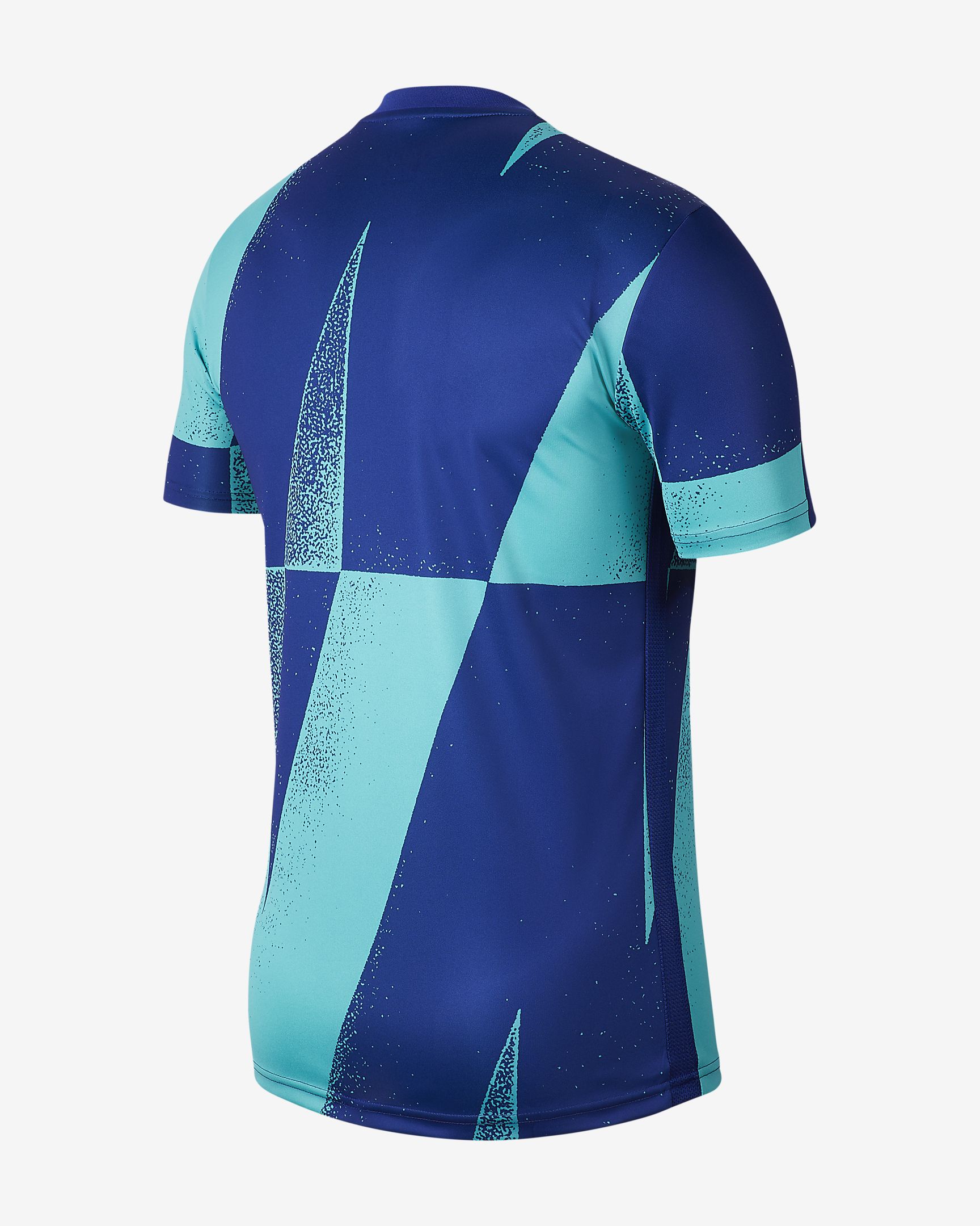 Vista de la espalda y textura del tejido Dri-FIT del jersey Barça UCL BV4864-406