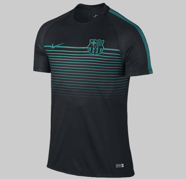 Jersey de entrenamiento Nike FC Barcelona 2016/17 color negro y verde energía frente.