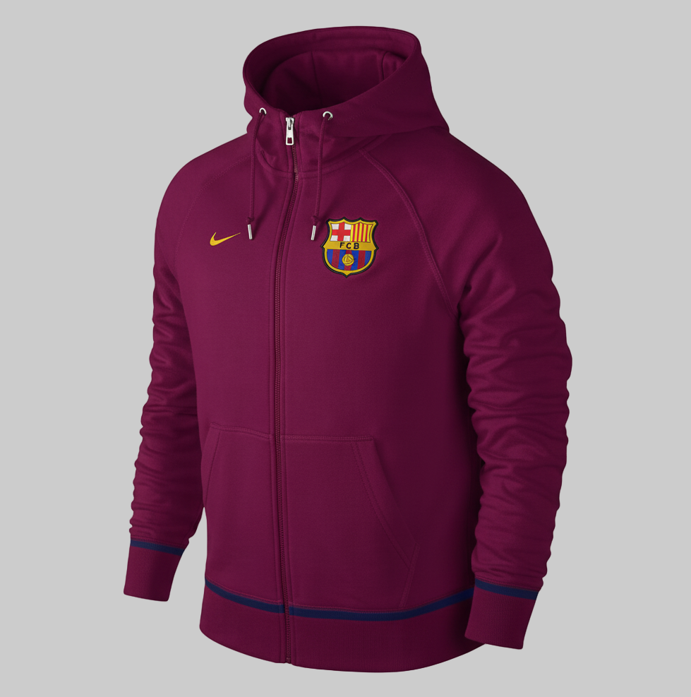 NIKE FC BARCELONA SUDADERA AW77 COVERT DE GORRA CON CIERRE COMPLETO 2015/16 Berry dinámico 0