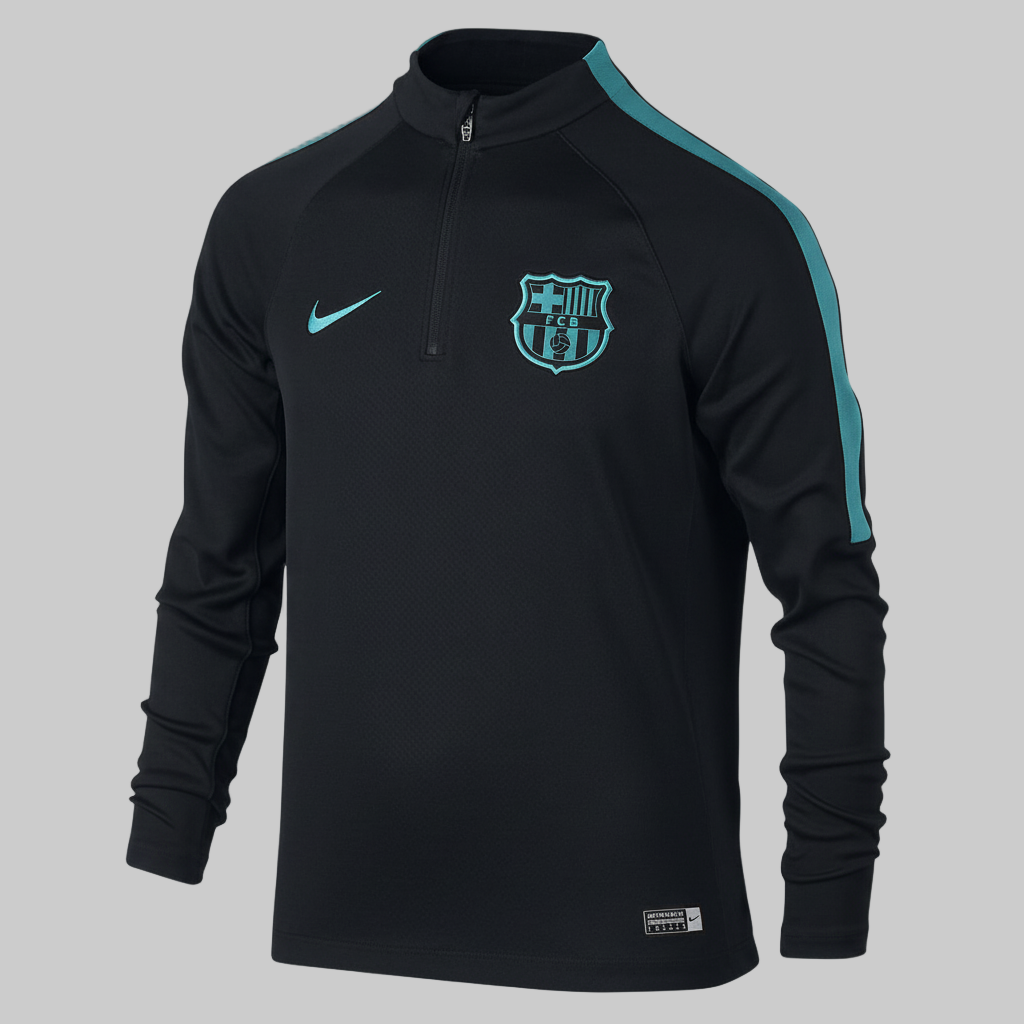 NIKE FC BARCELONA SUDADERA DE ENTRENAMIENTO CON CIERRE ¼ PARA NIÑO 2016/17 Negro 0